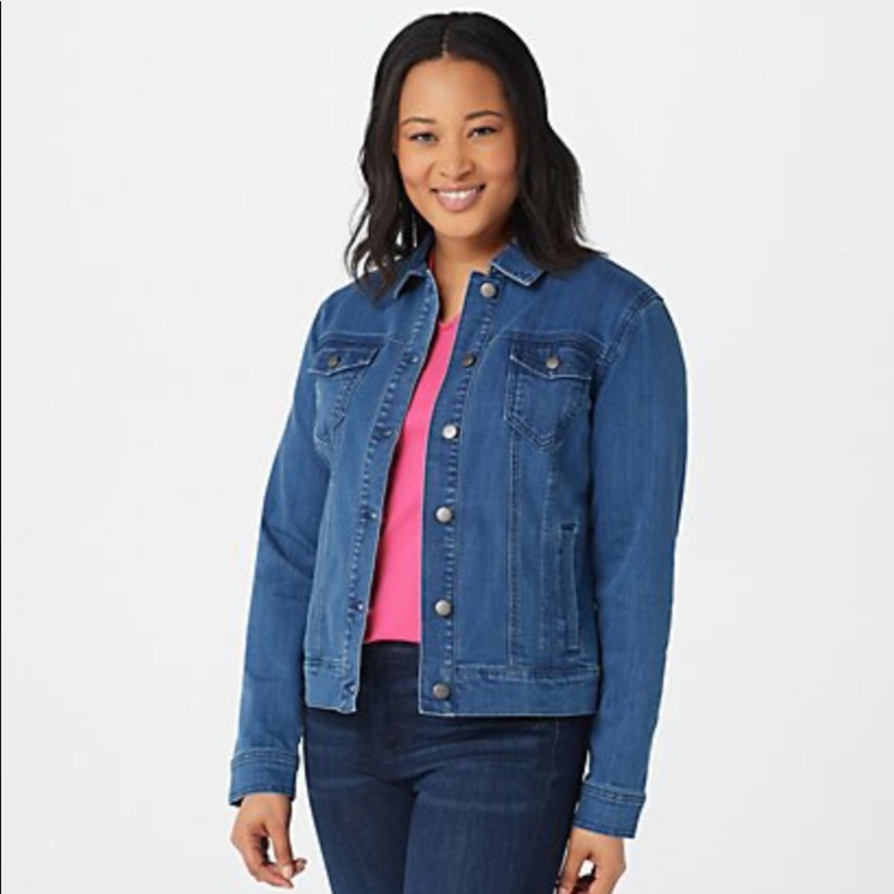 Isaac Mizrahi Live TRUE DENIM Jacket Md Indigo NEW